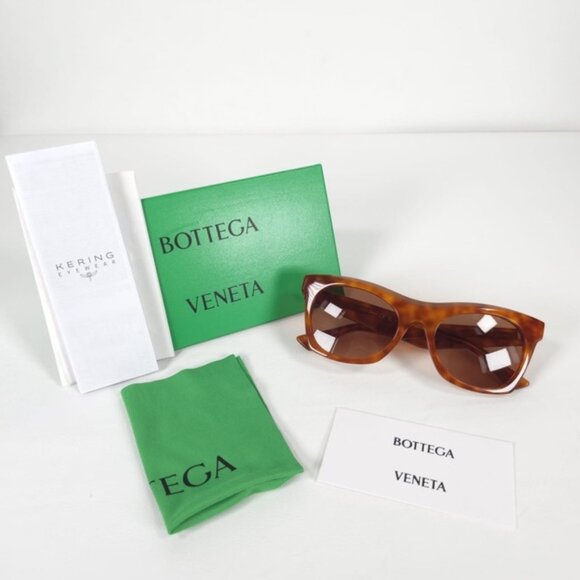 NWT BOTTEGA VENETA HAVANA-HAVANA BROWN SUNGLASSES JAPAN 🇯🇵 Made BV1061S UNISEX - Picture 14 of 16